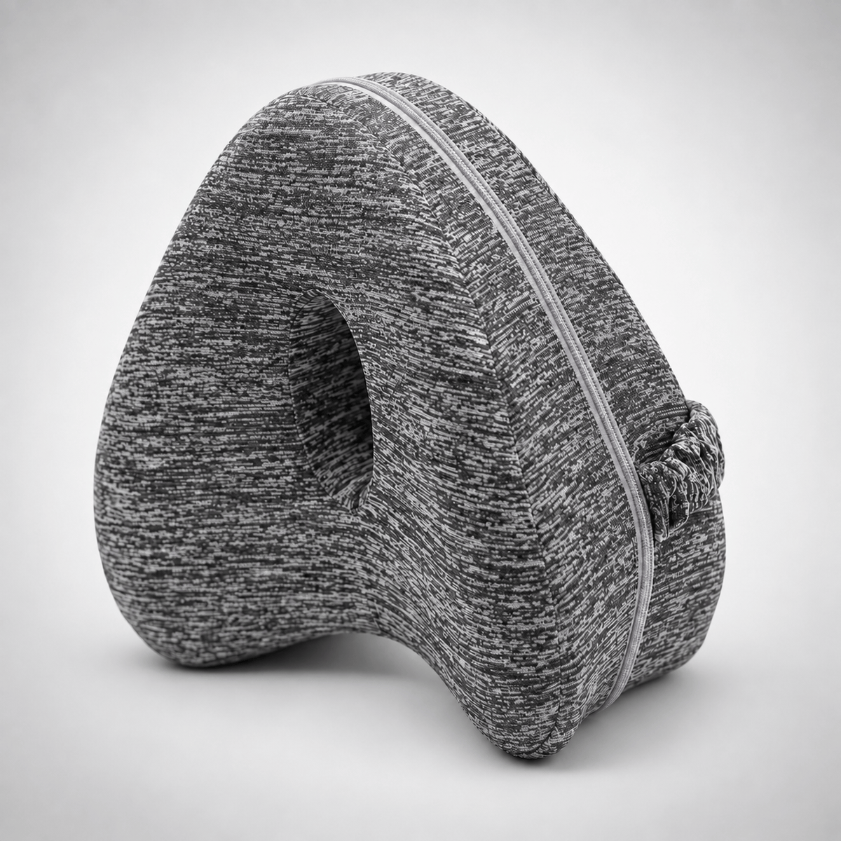 Gray NASHIMPRO side sleeper alignment pillow with contoured shape, zipper, and strap