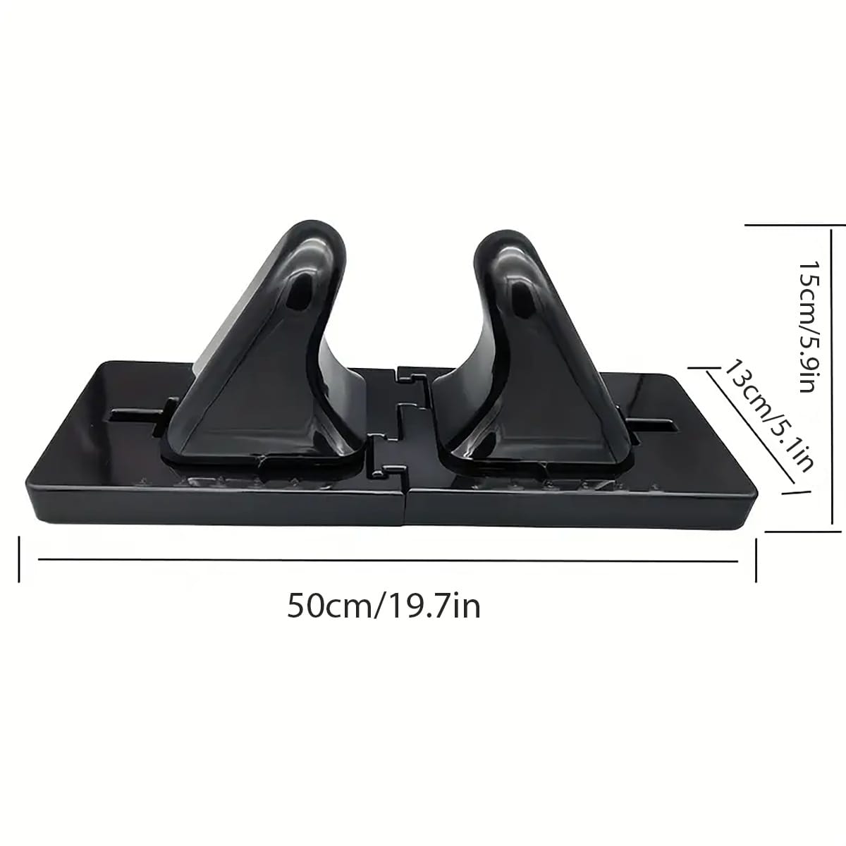 Black psoas release tool with 50 cm base and 15 cm height dimensions
