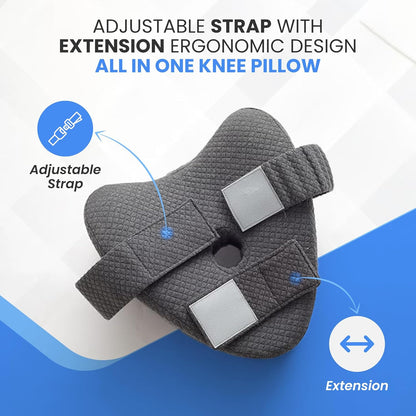 Side Sleeper Alignment Pillow with adjustable straps for custom knee support