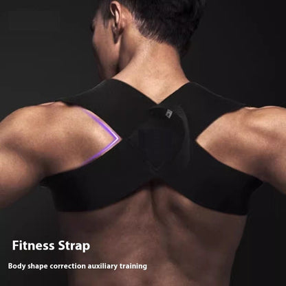 Invisible Shoulder Posture Corrector X-shaped back support worn by a man