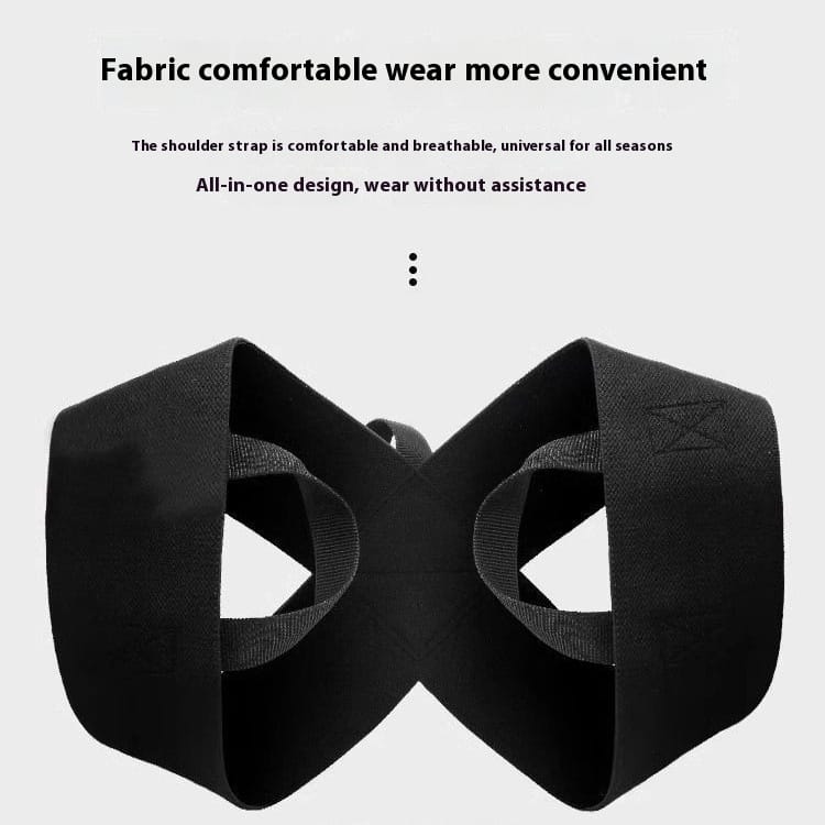 Black Invisible Shoulder Posture Corrector with crossed straps and one-piece design