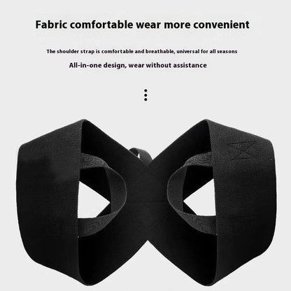 Black Invisible Shoulder Posture Corrector with crossed straps and one-piece design