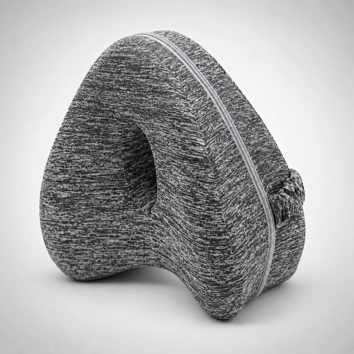 Gray NASHIMPRO side sleeper alignment pillow with contoured shape, zipper, and strap