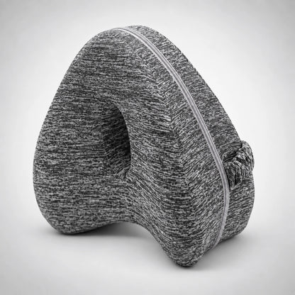 Gray NASHIMPRO side sleeper alignment pillow with contoured shape, zipper, and strap